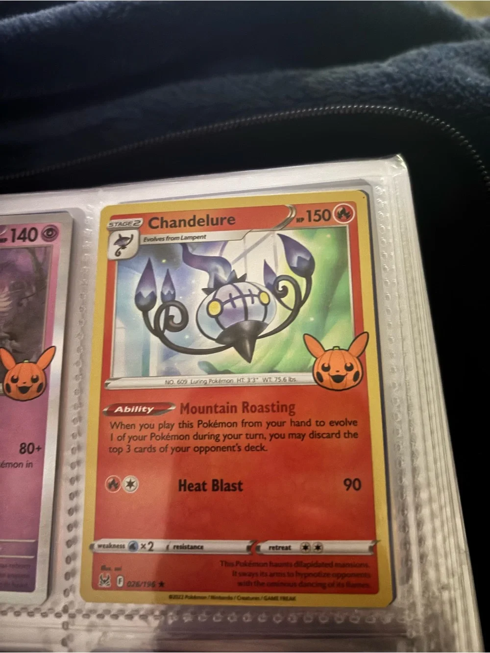Pokemon Chandelure Trading Card - Red, Orange, Yellow, Black